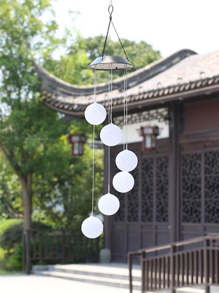 

solar lamps light energy wind chime color changing particle ball led courtyard col