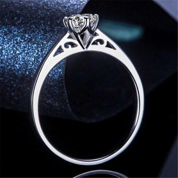 

wedding rings fashion 6 claw ring 3mm/5mm non fading size 4-9 engagement vintage for women bridal band jewellery, Slivery;golden