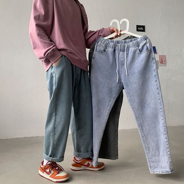 

men's jeans male jeans with cordon, casual fashion, blue/black, baggy loose, hip-hop, straight, men's ebpi