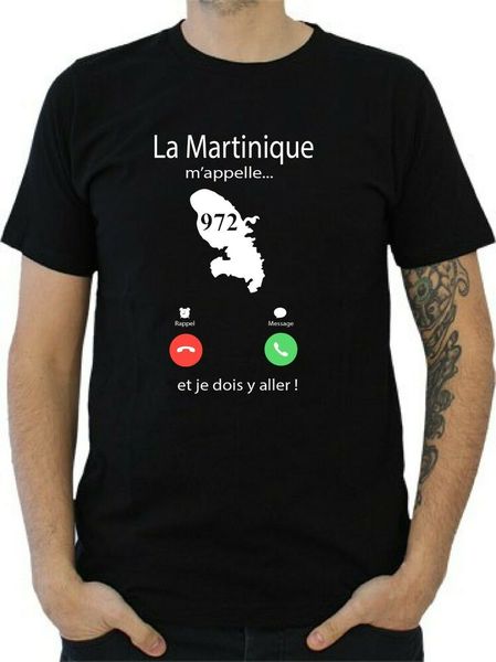 

mens t-shirt martinique calls me, dom tom, White;black
