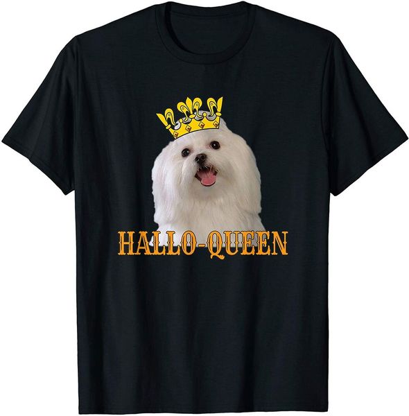 

maltese dog halloween queen silly puppy owners gift t-shirt size m-5xl, White;black