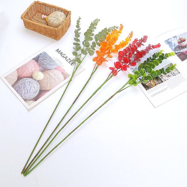 

decorative flowers & wreaths 75cm artificial flower eucalyptus leaves dried wedding decorate eucalipto stems for home ornaments diy green de