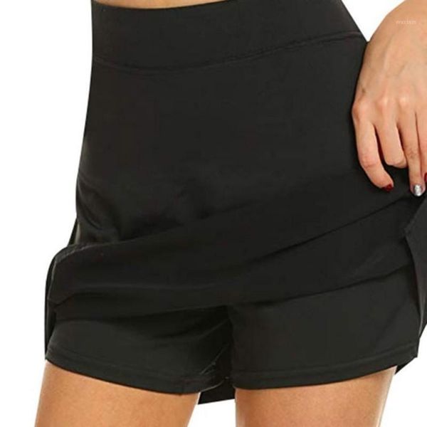 

yoga outfit summer legging fitness running shorts women a line gym sport skirts pocket casual female 2021