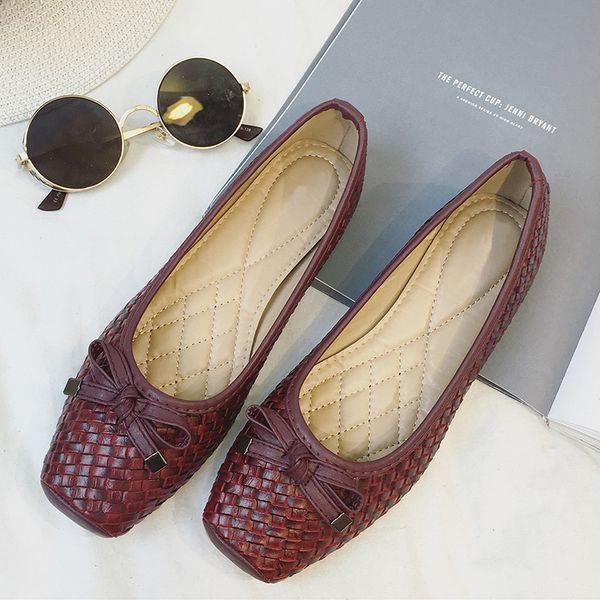

2021 Fashion Flats for Women Boat Shoes Slip-on Women Flats Office Ladies Shoes Soft Comfortable Big Size 41 A2272