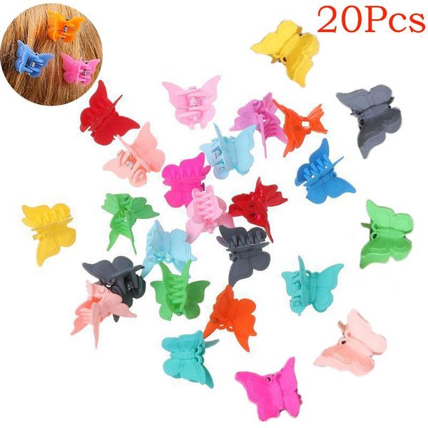 

hair accessories 20pcs/set children girls butterfly claw clips hairpins headwear for kids barrettes clip ornaments, Slivery;white
