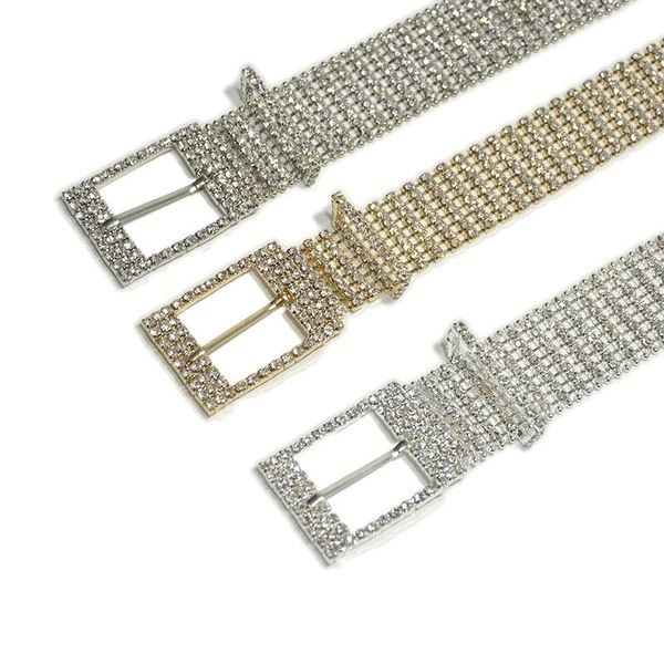 

belts fashion sweet rhinestone belt ladies luxury eight row inlaid crystal diamond waist chain wholesale 2021, Black;brown