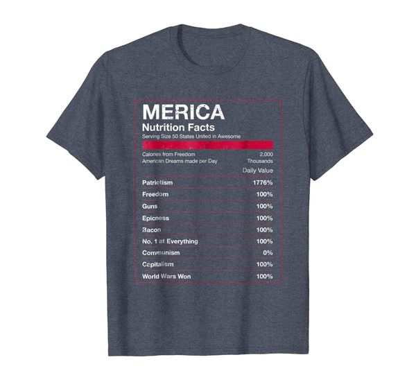 

Merica Nutrition Facts T-Shirt Gifts For Patriotic Americans, Mainly pictures