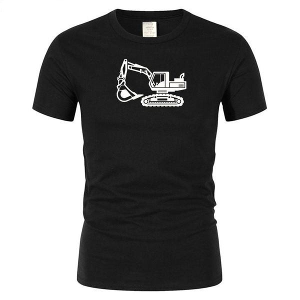 

men's t-shirts brand t-shirt humorous heavy machinery shovel short sleeve printing, White;black