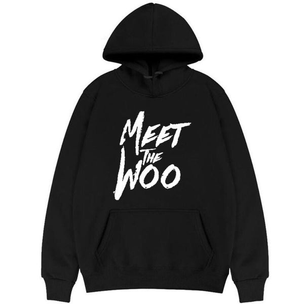 

men's hoodies & sweatshirts meet the woo smoke bootleg oversized font print hoodie men women korean trend couples hip hop style swe, Black