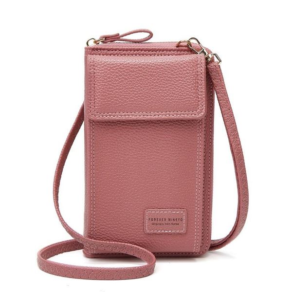 

wallets lychee pattern wallet girls casual shoulder bag mobile phone vertical crossbody portafoglio donna carteras de mujer, Red;black