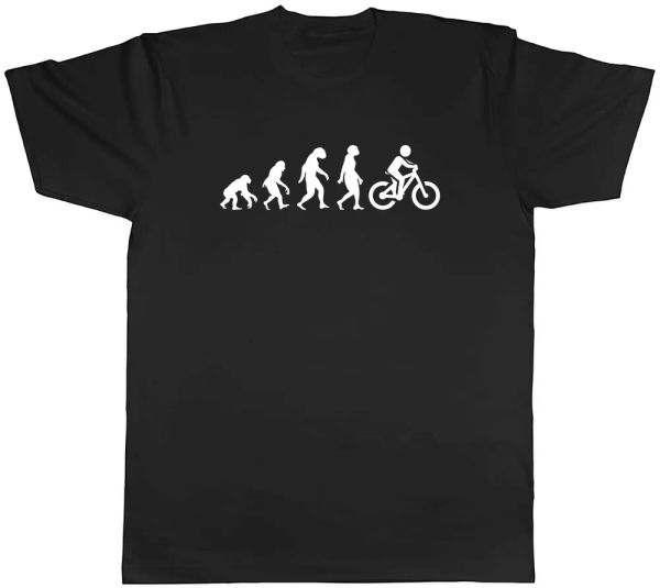

evolution of cycling mens t-shirt tee, White;black