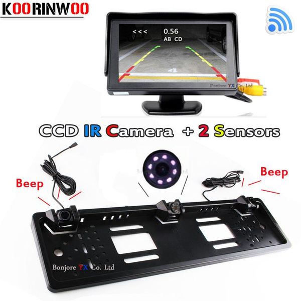 

car rear view cameras& parking sensors koorinwoo wireless monitor mirror tft lcd parktronic license plate frame camera radars for
