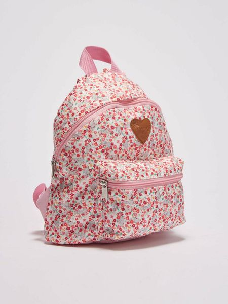 

school bags affordable quality durable seasonal flower print pink girl child backpack with beautiful stylish and model the posture