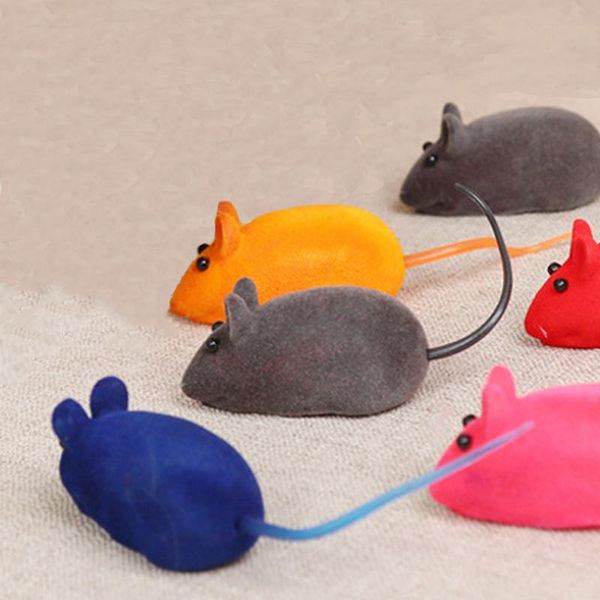 

cat toys interactive mouse squeaky for playing training realistic sound pet supplies color random