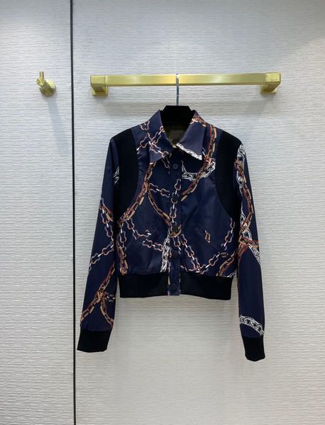 

women's jackets streetwear chain print for women autumn 2021 long sleeve slim good quality 3d cut lapel, Black;brown