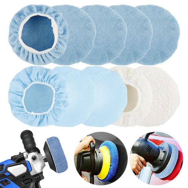 

care products 9 10 inch car polisher pad bonnet waxers set,woollen+cotton+microfiber+coral fleece for paint polishing