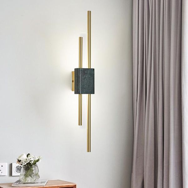 

wall lamps sarok modern marble light sconces led copper lamp body luxury decorative for tv background bedroom living room