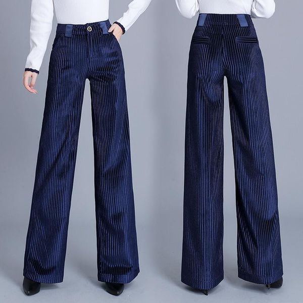 

women's pants & capris high waist wide leg women loose straight corduroy plus velvet thicken autumn winter casual warm c6315, Black;white