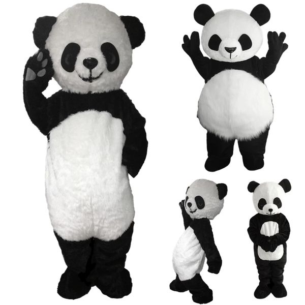 Promoção especial Panda de cabelos compridos mascote traje adulto propaganda propsia novo personagem de desenho criativo novo