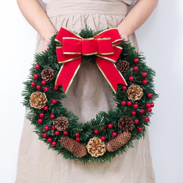 

garland arrangement christmas ornament wreath decorative 40cm bow decoration decoracion hogar flowers & wreaths
