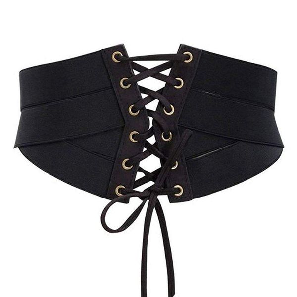 

belts women's fashion elastic stretch wide band corset waist belt, Black;brown