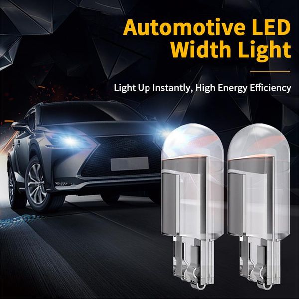 

car headlights 2pcs 12v dc glass shell high bright cob led bulb green red blue amber license plate lamp dome light interior decoration