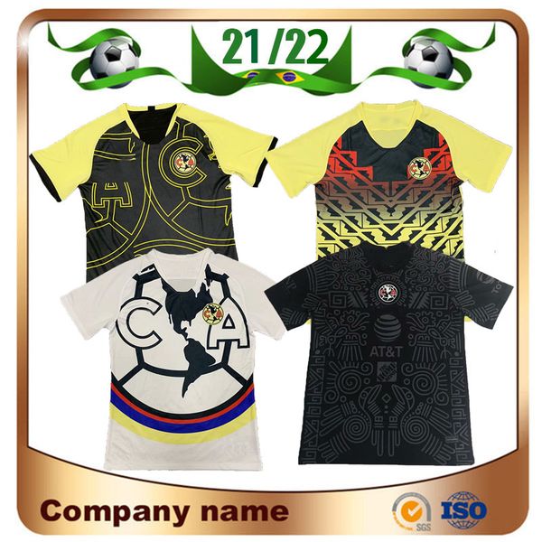 

21/22 liga mx club america soccer jerseys 2021 maillots de foot pre match training c.dominguez o.peralta p.aguilar football shirt uniform, Black;yellow
