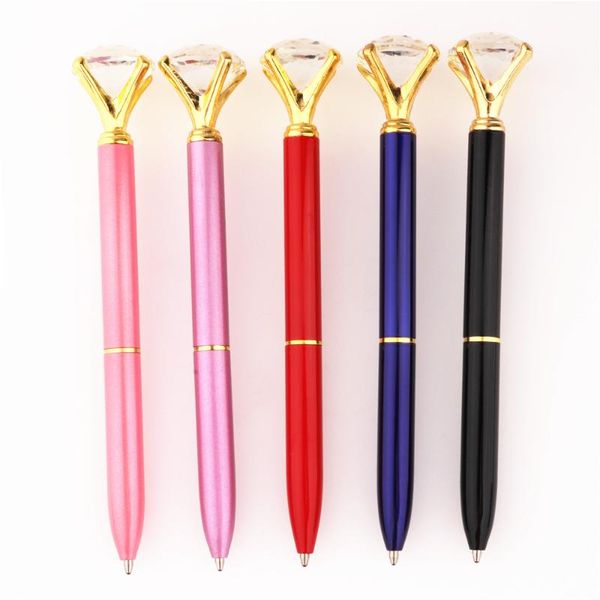 

luxury quality 094 crystal diamond hat model office school stationery ballpoint pen financial ball point pens, Blue;orange