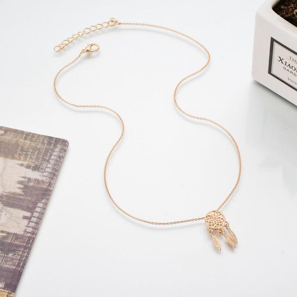 

pendant necklaces 2021 fashion dream catcher series jewelry necklace exquisite alloy hollow collares for women gifts, Silver