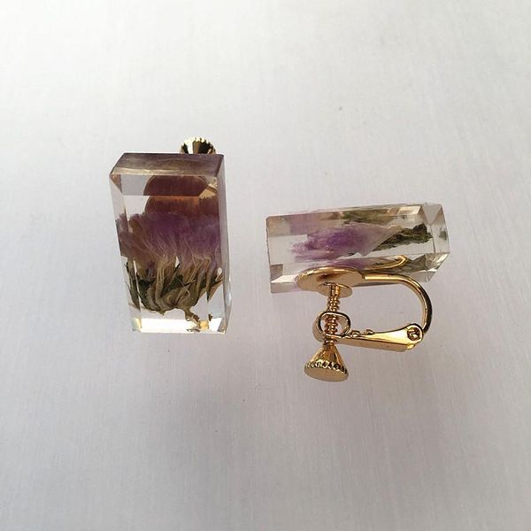 

clip-on & screw back igu 2021 special cute high end acrylic resin acetate clip japanese korean women no piercing earrings girls wholesale, Silver
