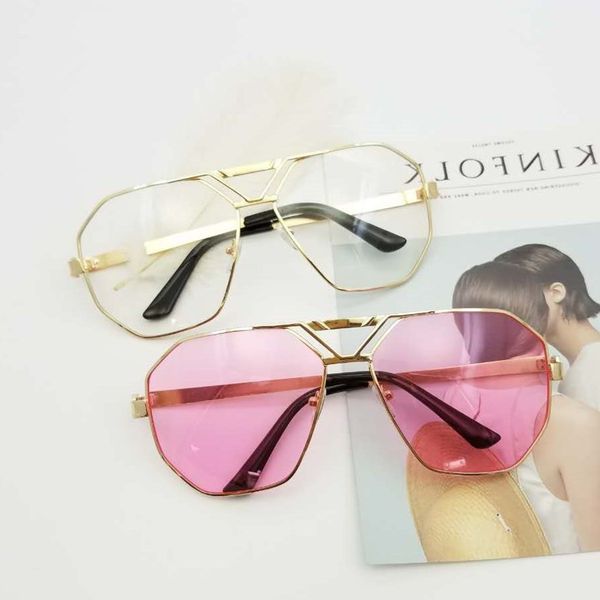 

2021new men and women famous brand glasses brand design luxury big frame women's sunglasses, Silver