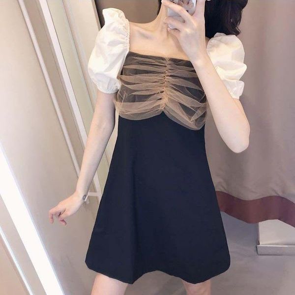 

casual dresses women 2021 summer dress vestido de mujer femme robe, Black;gray
