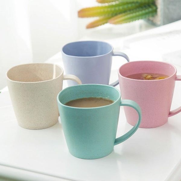 

mugs healthy wheat straw mug milk environmental protection thick anti- cups