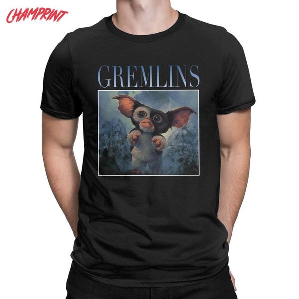 

men's t-shirts cute face mogwai gremlins men t shirts gizmo novelty tees short sleeve o neck t-shirt cotton gift idea clothing, White;black