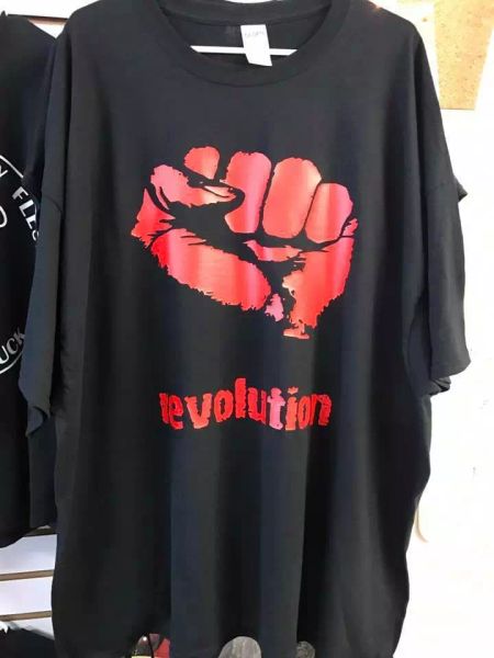

Revolution anarchy clutch fist anger Anon Anonymous Legion Tee T-shirt, White;black