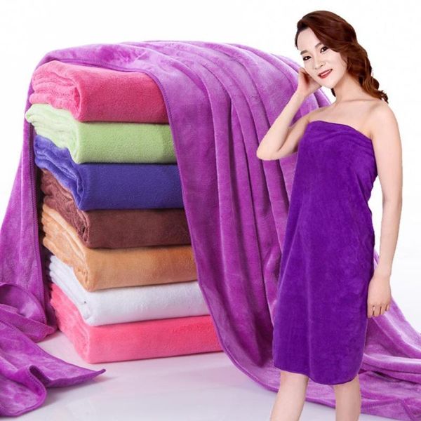 

towel 140*70cm solid color quick drying bath super absorbent towels swimming for home bathroom shower beach