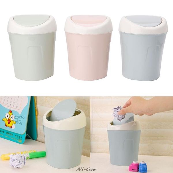 

waste bins mini rolling cover deskgarbage can trash bin basket dustbin container home car case ash urns