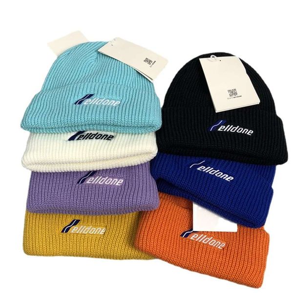 

hat autumn and winter we11 jindian embroidery letter wool cold for men women, Blue;gray