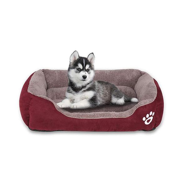 

kennels & pens s/m/l size red color pet sofa dog beds waterproof bottom soft fleece warm cat bed house accersories