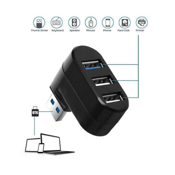 

hubs 1pcs portable usb2.0 hub splitter 3 ports rotary expansion dock for deskhigh-end compatible extension design g6g1