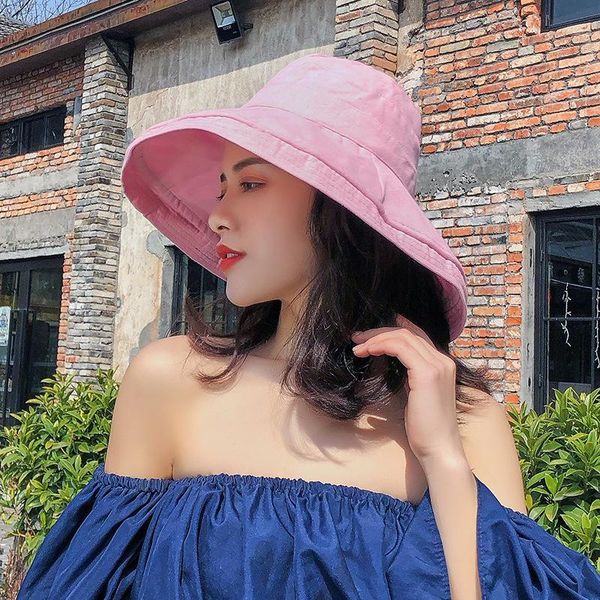 

caps & hats summer bucket women men's panama hat wear fishing fisherman cap for boys girls outdoor anti-uv, Yellow