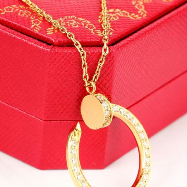 

luxury necklace pendant chain fashion jewelry choker designer charm diamond-studded couple gifts snap quality bulk wholesale locket christma, Silver