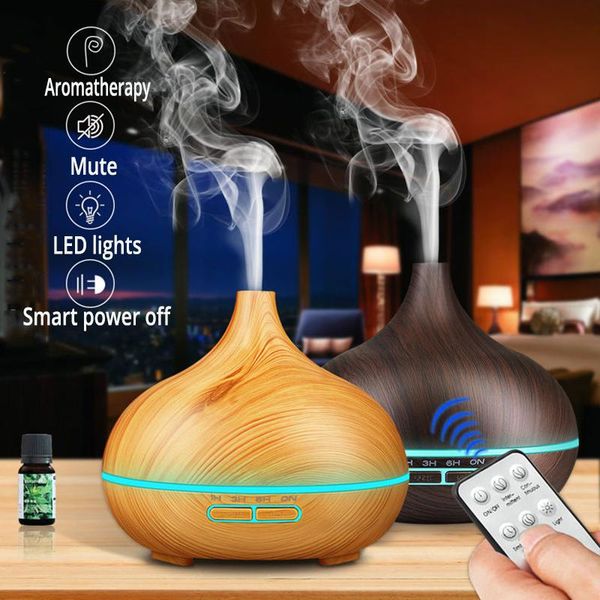 

humidifiers 400ml electric aromatherapy air diffuser essential humidifier ultrasonic wood grain mini mist maker led light