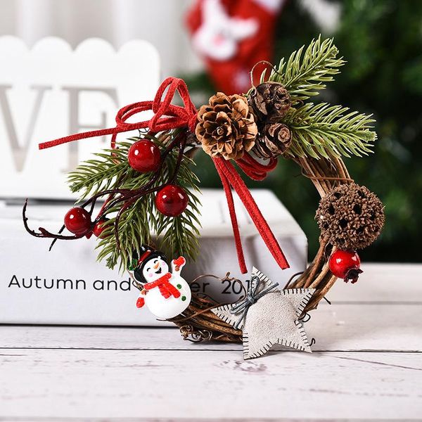 

decorative flowers & wreaths 2022 merry christmas wreath artificial pinecone red berries garland hanging front door wall decoration drop