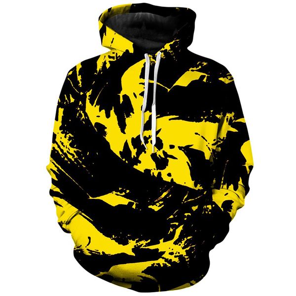 

Color Fusion Design Men's 3D Printing Hoodie Visual Impact Party Top Punk Gothic Round Neck High Quality Sweatshirt Hoodie, Black