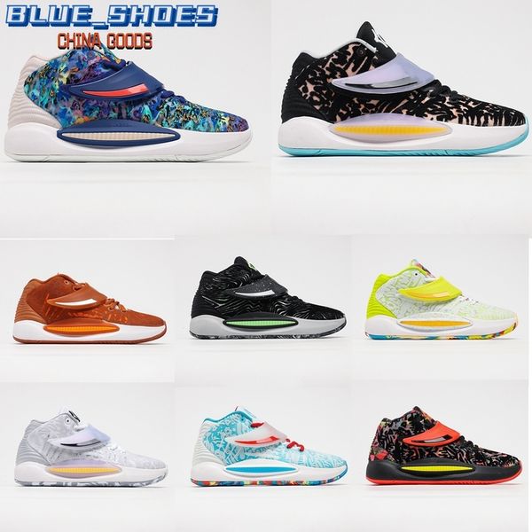 

men kd 14 14s ep basketball shoes mens ky-d cyber black volt aquafresh home tie dye practical sport sneaker size 40-45