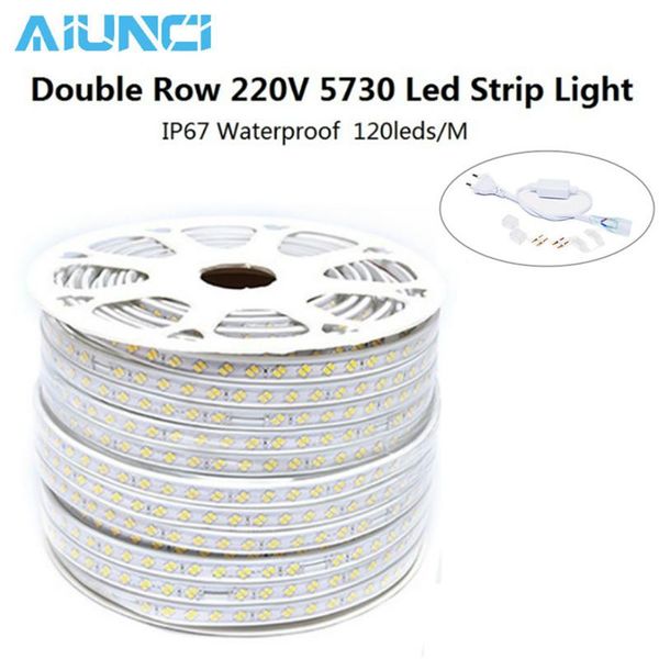 

120led/m led strip 5730 smd,super bright 1m/2m/3m/4m/5m/10m/20m white/warm white waterproof light with eu plug strips