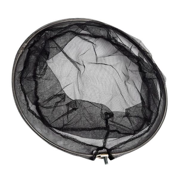 

fishing accessories 40cm folding stainless steel frame nylon dense hole landing net head (black)