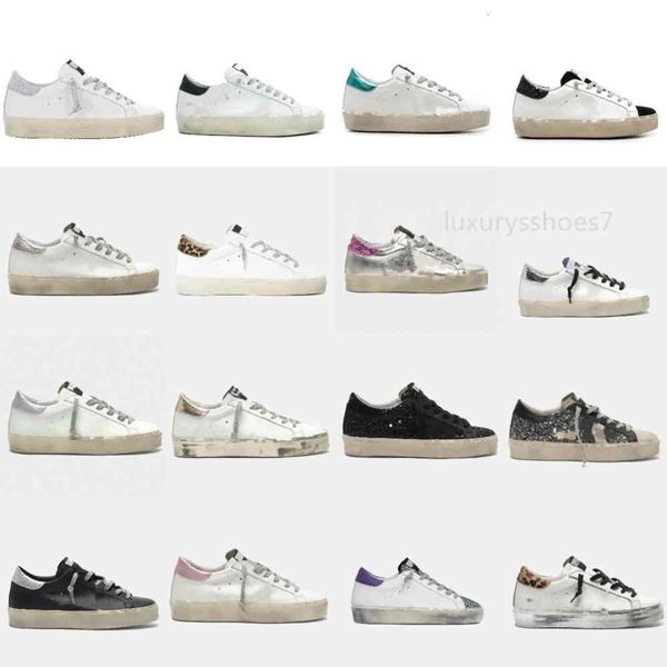 

italy golden hi sneakers platform sole casual shoes classic white do -old dirty er fashion leopard tail man women shoe do41yemianbu, Black