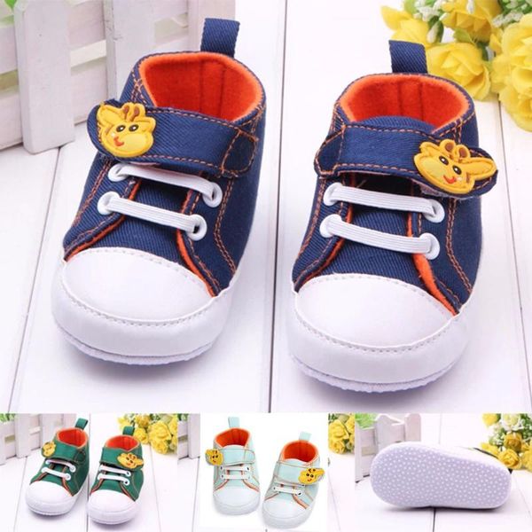 

first walkers di modo scarpe per bambini delle ragazze del ragazzo fumetto stampato giraffe canvas slittamento infantili morbida suol